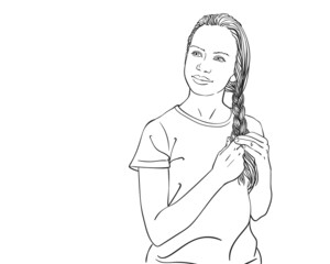girl vector sketch
