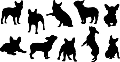 French Bulldog Silhouette Dog Bundle SVG