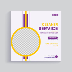 Home cleaning service social media post template