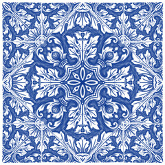 Azulejos Portuguese watercolor - 477454163