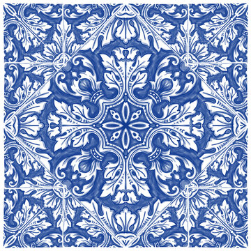 Azulejos Portuguese watercolor