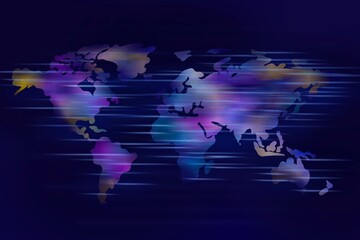 Abstract illustration of continents and countries of the world © AJay