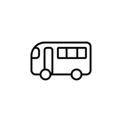 Bus, Autobus, Public, Transportation Line Icon, Vector, Illustration, Logo Template. Suitable For Many Purposes.