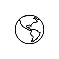 World, Earth, Global Line Icon, Vector, Illustration, Logo Template. Suitable For Many Purposes.