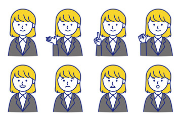 女性 スーツ 会社員 ビジネス イラスト ベクター AI 素材