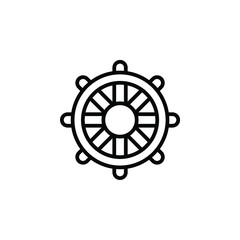 Rudder, Nautical, Ship, Boat Line Icon, Vector, Illustration, Logo Template. Suitable For Many Purposes.