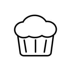 Muffin line icon, vector logo isolated on white background