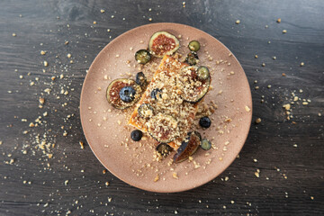 ready-made dish in a beautiful plate on the table