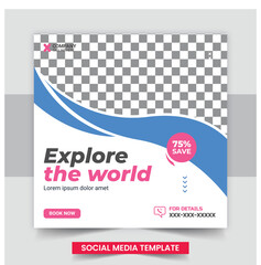 Travel Agency Social Media Post template