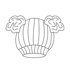 Winter hat with two pom-poms. Vector outline illustration. Suitable for postcards, catalogs, pattern making. For posting on social networks. 