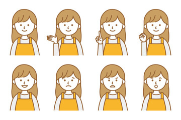 女性 エプロン 人物 イラスト ベクター AI 素材