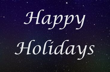 happy holidays background with blue sky and stars