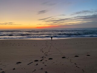 sunset over the beach, Figueira Da Foz, Portugal