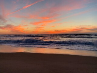 sunset over the sea, Figueira Da Foz, Portugal