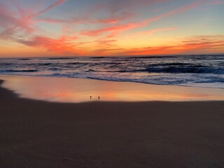 sunset over the beach, Figueira Da Foz, Portugal