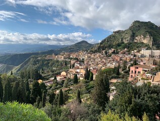Fototapeta na wymiar View of an Italian colorful small town