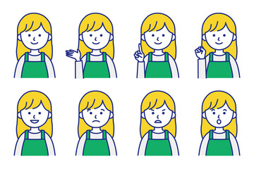 女性 エプロン 人物 イラスト ベクター AI 素材