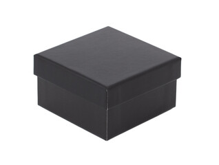 Black gift box on a white background.