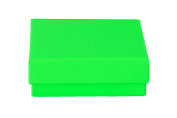 Green gift box on a white background.
