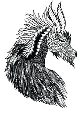 Sketch dragon face.