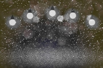 cute brilliant glitter lights defocused light bulbs bokeh abstract background with sparks fly, festival mockup texture with blank space for your content