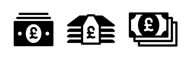 Pound banknotes stack icon. Pound sterling currency icon vector illustration.