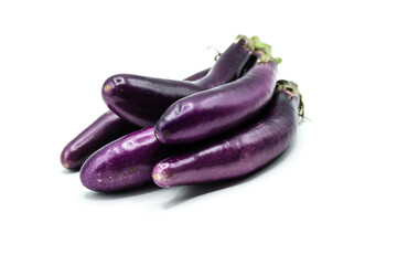 purple eggplant isolated on white background