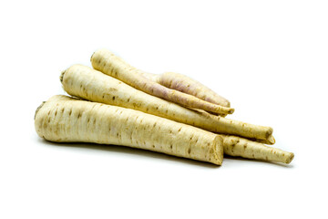 Parsley root isolated on white background