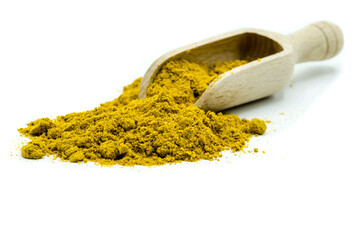 Curry powder isolated on white background