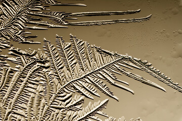 Drawings of ice on glass. Background