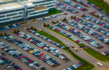 Car parking colored bird's eye view