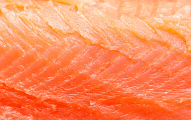 Red fish fillet as background.