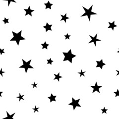 Stars seamless pattern. Star icons texture background. Starry sky and night design.