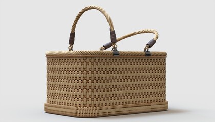 Bicker basket with shade on the ground illustration 3D
