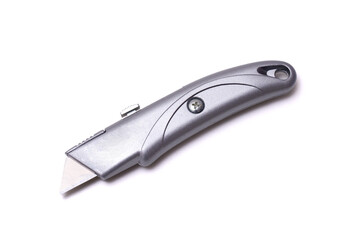 professional utility knife with fixed blade isolated on white background.