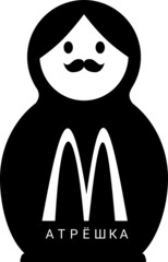 Russian doll with mustache the inscription 