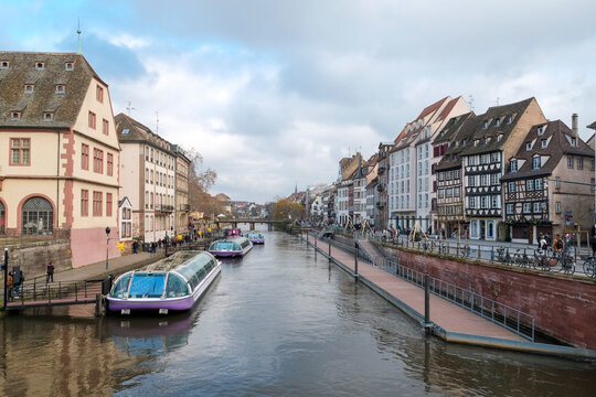 Le Petite France district in Strasbourg, France.Established in the 1400's in the Alsace Region. Europe.