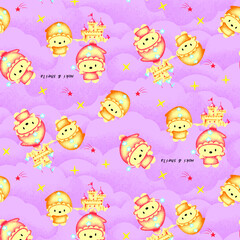 Cute seamless pattern bear 