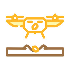 drone agriculture planting color icon vector. drone agriculture planting sign. isolated symbol illustration