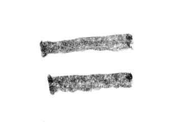 Black color watercolor handdrawing as square line brush on white paper background