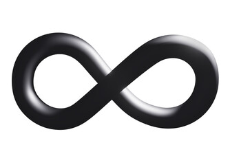 3d black Infinity sign or symbol, 3d rendering