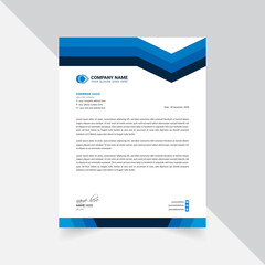 Professional Business Letterhead Template Design with blue color for your project.