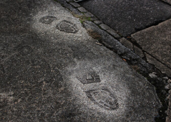 地面についた足跡