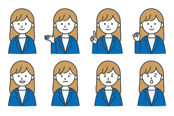 女性 スーツ カットソー シャツ 会社員 ビジネス イラスト ベクター AI 素材