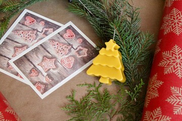 Christmas and New year background for a seasons greetings postcard, happy new year, 2022, copy space for text, happy holidays