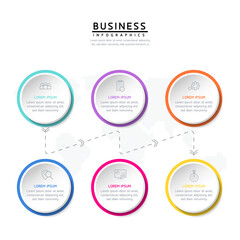 vector illustration infographic design template with 6 options or steps. used in presentation In business or marketing