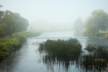 Fototapeta na wymiar Misty river