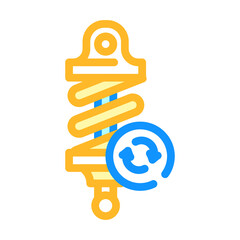 replacing shock absorber color icon vector. replacing shock absorber sign. isolated symbol illustration