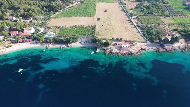 Beauty of Adriatic sea and Hvar - Zavala village on the island of Hvar in the summer