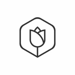 Rose ornament logo icon abstract design vector